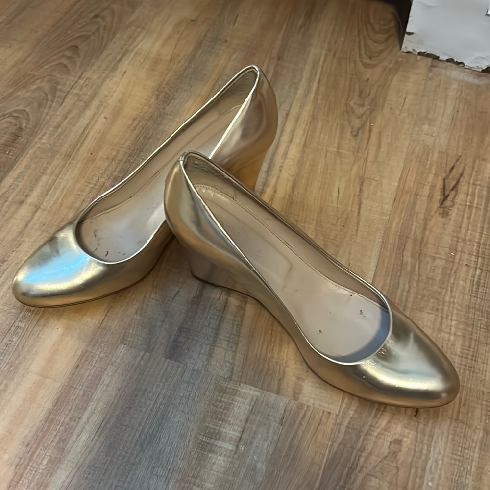 Jcrew Gold Wedges